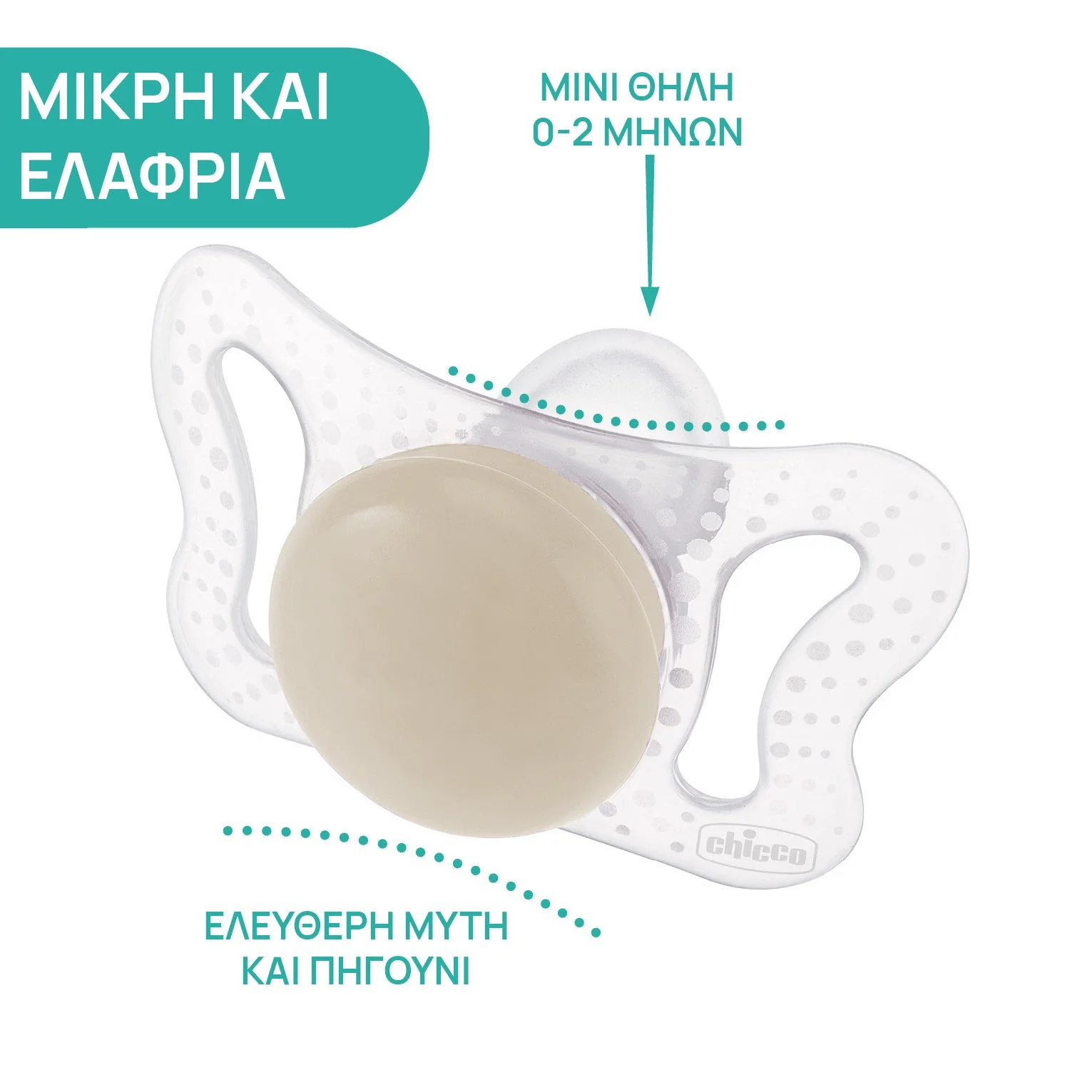 CHICCO - PHYSIO FORMA Micro Πιπίλα Σιλικόνης 0-2m (σιελ) - 2τεμ.
